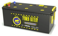 Accumulator lead starter battery TYUMEN BATTERY 6ST-190C STANDARD bolt (dry)
