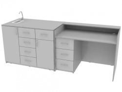 Demonstration table with plumbing 2400x740x900mm (WxHxH)