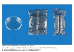 Polymer Petri dish according to TU 9398-002-54287340-2010: Disposable Petri dish ChBN1-NV-14x60-A PS