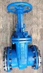 Steel wedge gate valve with sliding spindle and handwheel RN 1,6 MPa DN 250