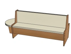 Sofa ''Cheburashka'' No. 2 with one side seat. (semi-soft) H340/ NM26