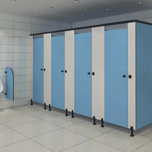 Public Toilet Partition System - HPL Plastic with Steel Frame