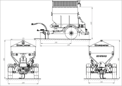 Tractor semi-trailer sand spreader model: LKT-3,5PRPP (using axles of LKT-P1800.00 model)