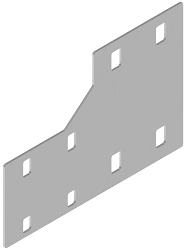 Transition connector SSKTI/OE 150, overall dimensions 200x140 mm, metal thickness 2,0 mm, stainless steel grade AI