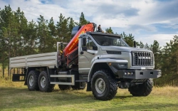 Flatbed platform, type 6YN32, modification 6Y232F with CMU produced by "INMAN" JSC (IM 20, IM 25, IM 50, IM 55, IM 77, IM 95, IM