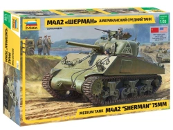 Assembled model "American medium tank M4A2 Sherman"