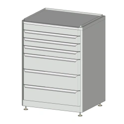 Tool cabinet with 6 drawers on adjustable supports (WxHxHxH) 625x540x900 mm