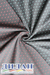 Mixed knitted fabric (47.5% cotton, 47.5% polyester, 5% polyurethane) smoothly dyed, printed: ribana