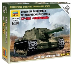 Assembled model Soviet SU-152 "Zveroboy" self-propelled artillery unit