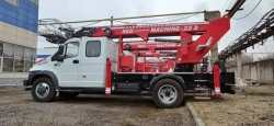 Self-propelled boom lift PSS-131.22E 58D-TV on chassis GAZ C42R33 (GAZon Next) "RED MACHINE".