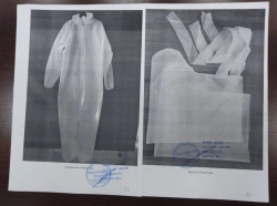 Disposable medical clothing set according to TU 32.50.50-001-04968603-2021 sizes: 48-50, 50-52, 52-54, 54-56, 56-58, 58-60