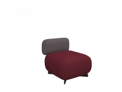 Single pouf with backrest