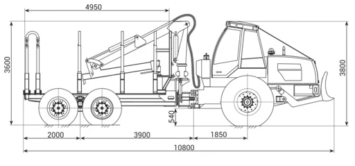 Forwarder Amkodor 2662-01 for Timber Transport