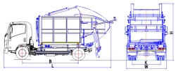 Rear-loading rubbish truck model MK-4545-12