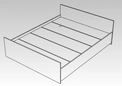 Wooden frame bed