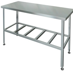 Cutting table without sides, shelf-lattice SRP-0-0,7/1,5 (stainless steel)