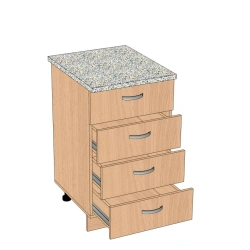 4-door kitchen cabinet with drawers 400*600*850 mm ??-4.4