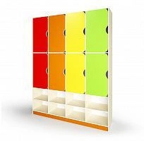 Double-drawer 8-piece wardrobe with shoe rack