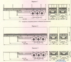Flatbed semi-trailer, UST brand, type 946518, modifications 946518-A1-01, 946518-A1-02, 946518-A1-03, 946518-A1-04, 946518-A1-05