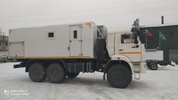 Trucks with diesel engine (van-shop) type 47060, modification 47060D on the base of KAMAZ chassis type 4308 mod