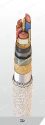 Power cable with copper conductors with paper insulation impregnated with viscous or non-flowing composition for voltage 6, 10 k
