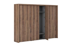 Composition - two tall filing cabinets and wardrobe and decorative strapping2, item JR504