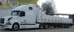 Flatbed semi-trailer for fish adaptation and transport, three-axle, modification 871556