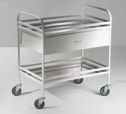 ??549-01-???(???-549-01) Mobile metal manipulation table, with sides, on wheels, with two stainless steel shelves, on wheels, wi
