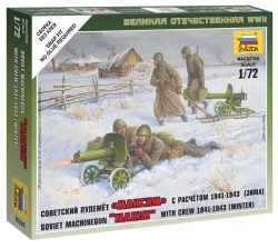 Assembled model "Soviet "Maxim" machine gun with crew 1941-1943 (winter)".