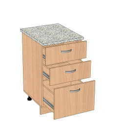 Kitchen cabinet 3-door with drawers 500*600*850 mm ??-3.5