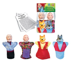 Puppet theatre "The Wolf and the Fox" (4 characters), (polyethylene package)