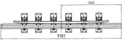 Crossing rail of type P65 of grade 1/7 with counter rail of the project 2690.08.030-03