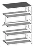 Double-sided shelving unit 880x570x1452 mm