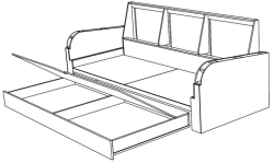 Sofa, sofa, couch with wooden frame, transformable into a bed TV-BDSK-5.22.01-01