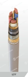 Power cable with copper conductors with paper insulation impregnated with viscous or non-flowing composition for voltage 6, 10 k