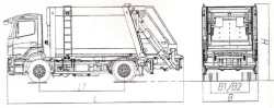 Rear-loading rubbish truck of model MK-4545-15