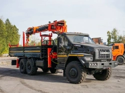 Special purpose vehicle with hydraulic loading crane of KMA type on the basis of URAL 4320 and its modifications U0K03N-UG