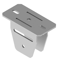 Traverse beam articulated U-shaped profile BSUS 10, with overall dimensions 61x135 mm, base dimensions 100x200 mm, with thicknes