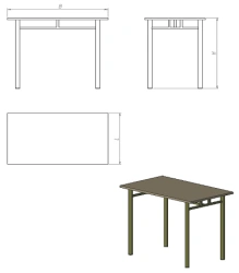 Dining table on round tube (series STO.O.KR)