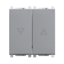 CADUCEUS ALING Experience Flush-mounted switch for roller shutters, push-button 2-cl, 16A, 250V~, 2M, silver, art. 72114