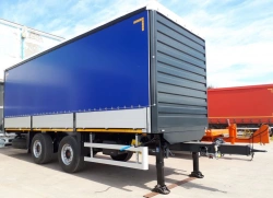 Trailer 8723 (modification 8723N2-52.00.00.00.000 flatbed curtain trailer with rear swinging doors)