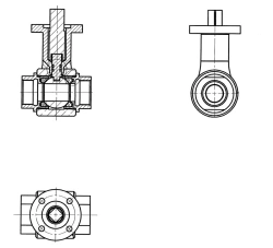 Ball shut-off and regulating coupling ball valve under electric actuator ??? DN 10-80 PN 1,6-8,0 MPa