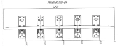 Counter rail made of profile SP850 with complete set of pads with stop and fastenings for SP t. R50 m 1/9 pr. 2498 (MP 380.00.00