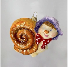 Handmade glass Christmas tree toy "Snail"