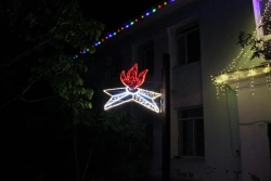 LED console (LED panel) "Eternal Flame" - decorative street lamp on brackets (modifications 220V, 24V)