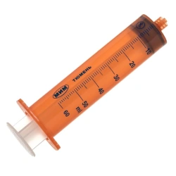 Single-use syringe, three-detailed, sterile, with nominal capacity of 50 ml, for syringe pumps light-protected