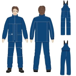 Women's suit (jacket, dungarees) for protection against thermal risks of electric arc with incident energy value 32.0k