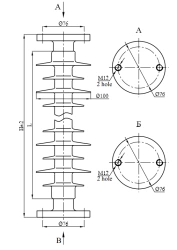 Support rod insulator with protective sheath made of organosilicon composition OSK 3-35-A-2