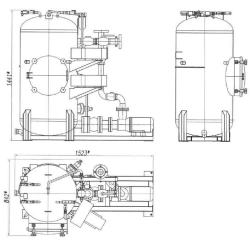 Vacuum wastewater collection unit with tank "UV-C "INEMA" 360-01" - 360-02"