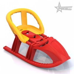Sled "Snowflake" with backrest (red)